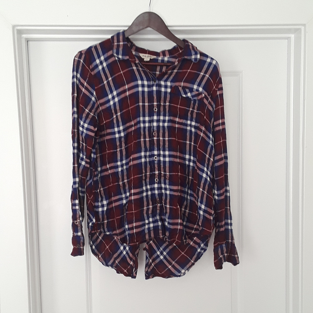Lucky Brand Women's Plaid Button Up Shirt